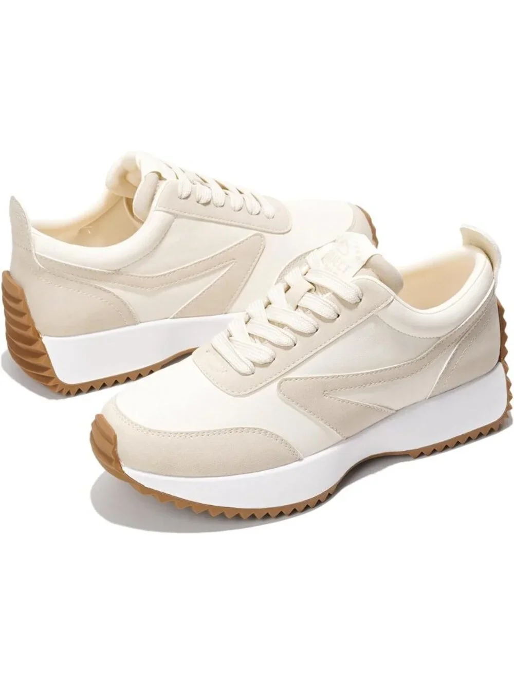 🆕Project Cloud Women's Balinda-beige Sneakers Memory Foam Lightweight Lace Up